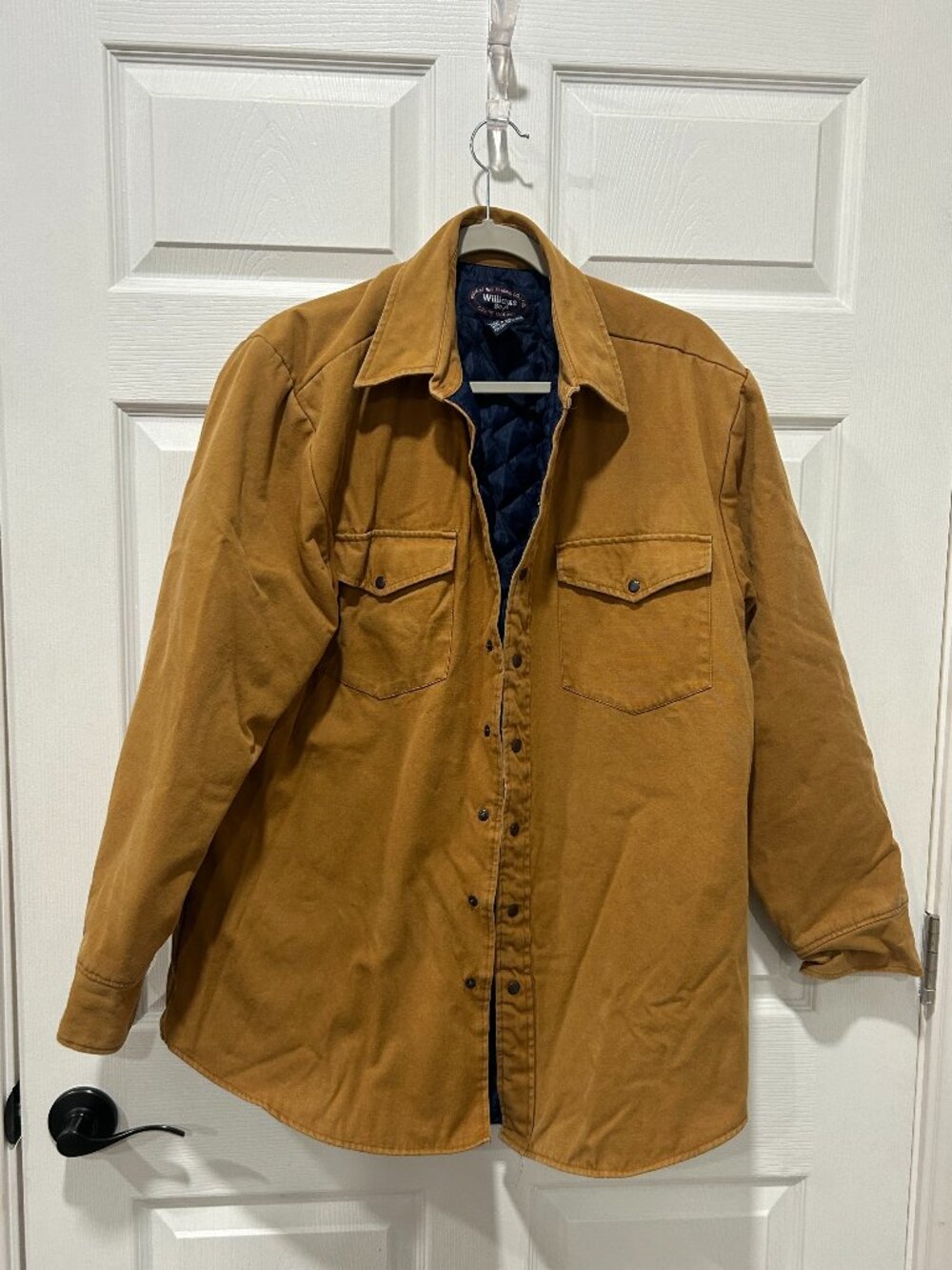 Vintage 80's Williams Bay Pearl Snap Quilted‎ Lined Snap Shacket Men's Large